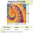 thumbnail image 2 of Colorful Tie Dye Pattern Square Fitted Tablecloth with Elastic Edge,Square Table Cover,Washable Elastic Table Cover for Home Kitchen Party Decor 36"x36", 2 of 6