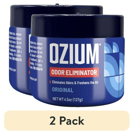 (2 pack) OZIUM Auto Air Freshener Gel Can, Original Scent, 1 Pack, 4.5 oz
