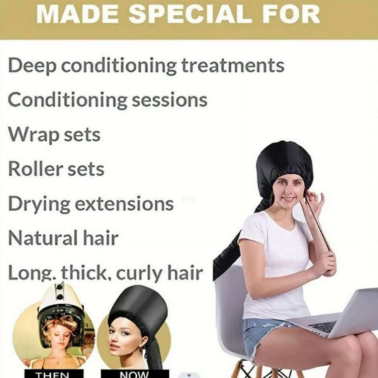 SONGSUN Hood Hair Dryer Attachment, Soft Adjustable Hooded Bonnet