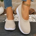 thumbnail image 2 of Domzle Women's Orthopedic Loafer Sneakers 2026 with Arch Support Breathable Knit Mesh Anti Slip Soft Walking Shoes Wide Width Slip on Comfortable Closed Toe Tennis Sneakers Beige, 2 of 6