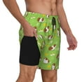 thumbnail image 3 of Picia Guinea Pigs pattern Mens Swim Trunks with Compression Liner Stretch Beach Shorts Quick Dry with Zipper Pockets No-Chafing Board Shorts-Small, 3 of 9