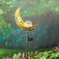 thumbnail image 6 of Evergreen Moon 34 in. Solar Garden Stake with Crackle Glass Globe, 6 of 8