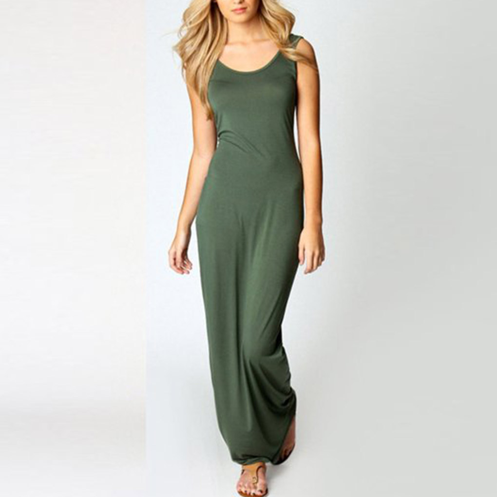 Vest Sleeveless Slim Maxi Dress 