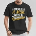 thumbnail image 2 of Never Underestimate a Man with a Harmonica T-Shirt – Funny Music Player Graphic Tee for Men, Vintage Harmonica Enthusiast Shirt, Great Gift for Blues and Folk Musicians,, 2 of 3