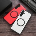 thumbnail image 3 of ELEHOLD Magnetic Case for Samsung Galaxy A35, Luxury PU Leather Ultra Slim Compatible with Mag Safe Shockproof Lightweight Case for Samsung A35,Red, 3 of 8