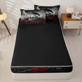 thumbnail image 4 of Castle Fairy Boho Thorn Rose Zipper Full Size Comforter Sets with Fitted Sheet and 2 Pillowcases,Gothic Crow Crescent Skull Zipper Bedding Set,Red Black,4pcs,Black Reversible, 4 of 6