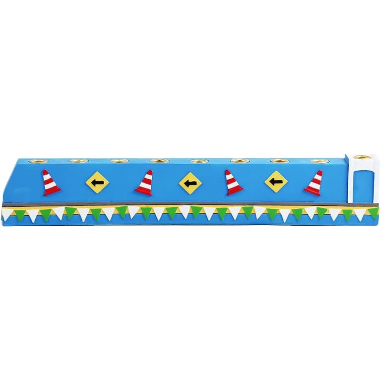 Racing Cars Menorah Racetrack Candle Holder for Kids photo 4