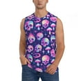 thumbnail image 2 of Fotbe Men's Skull rainbow color Print Men's Sleeveless Muscle Tank Tops Casual T-Shirts for Gym Workout Beach-Small, 2 of 8