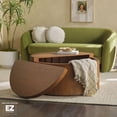 thumbnail image 5 of Walker Edison Modern Easy Assembly Oak Veneer Coffee Table, Medium Brown Oak, 5 of 14