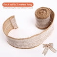 thumbnail image 2 of 4 Rolls 2 Meter Jute Trim Burlap Ribbon,Rustic Burlap and Lace Ribbon,Hessian Lace Ribbon Roll for Decorations,White, 2 of 4