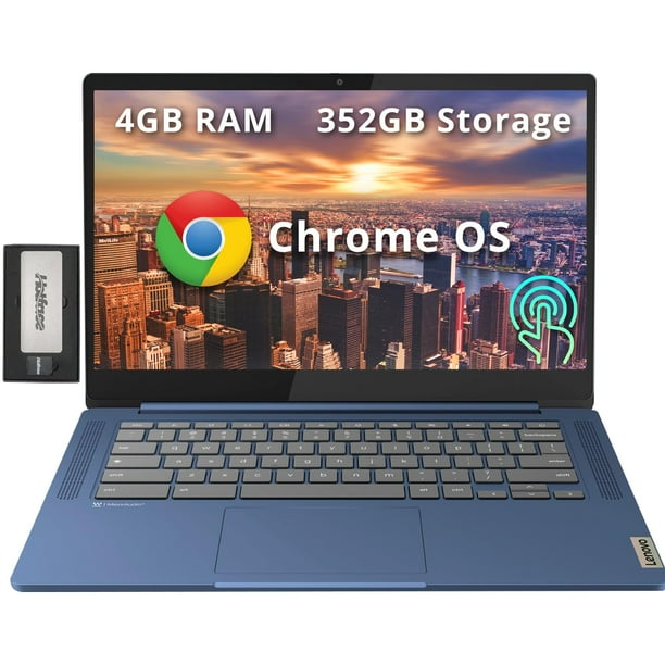 Lenovo IdeaPad Slim 3 Chromebook 14 FHD Touchscreen Laptop, MediaTek Kompanio 520, 4GB LPDDR4X, 352GB Storage (64GB eMMC + 288GB Docking Station Set), Webcam, WiFi 6, Chrome OS, Abyss Blue