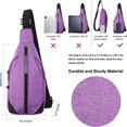 thumbnail image 5 of WATERFLY Unisex Anti Theft Travel Hiking Walking Sling Cross-Body Shoulder Chest Bag,Purple, 5 of 8