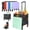 Green, variant on Foldable Utility Cart Portable Rolling Crate Handcart Shopping Trolley Collapsible Tool Box With Rotate Noiseless Wheels Telescoping Handle Lid For Travel Move Storage Office School (green)