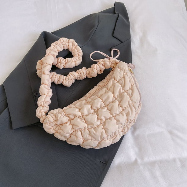 Bolso de hombro para mujer, bandolera de nailon, bolsos portátiles informales a la moda (rosa)
