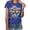 Blue, variant on XFeng Women Christmas In July T-Shirt, Retro Sunset Palm Tree Sunglasses Santa Hat String Lights Graphic Short Sleeve Crew Neck Casual Summer Beach Tee