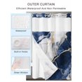 thumbnail image 2 of No Hook Cloth Fabric Shower Curtain with Snap in Liner, Marble Navy Blue Waterproof Shower Curtains Set with See Through Top Window, Abstract Gold White Brick Stone Motif Bath Curtains Shower 72"x78", 2 of 6