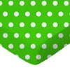 SheetWorld Fitted 100% Cotton Percale Play Yard Sheet Fits BabyBjorn Travel Crib Light 24 x 42, Polka Dots Green