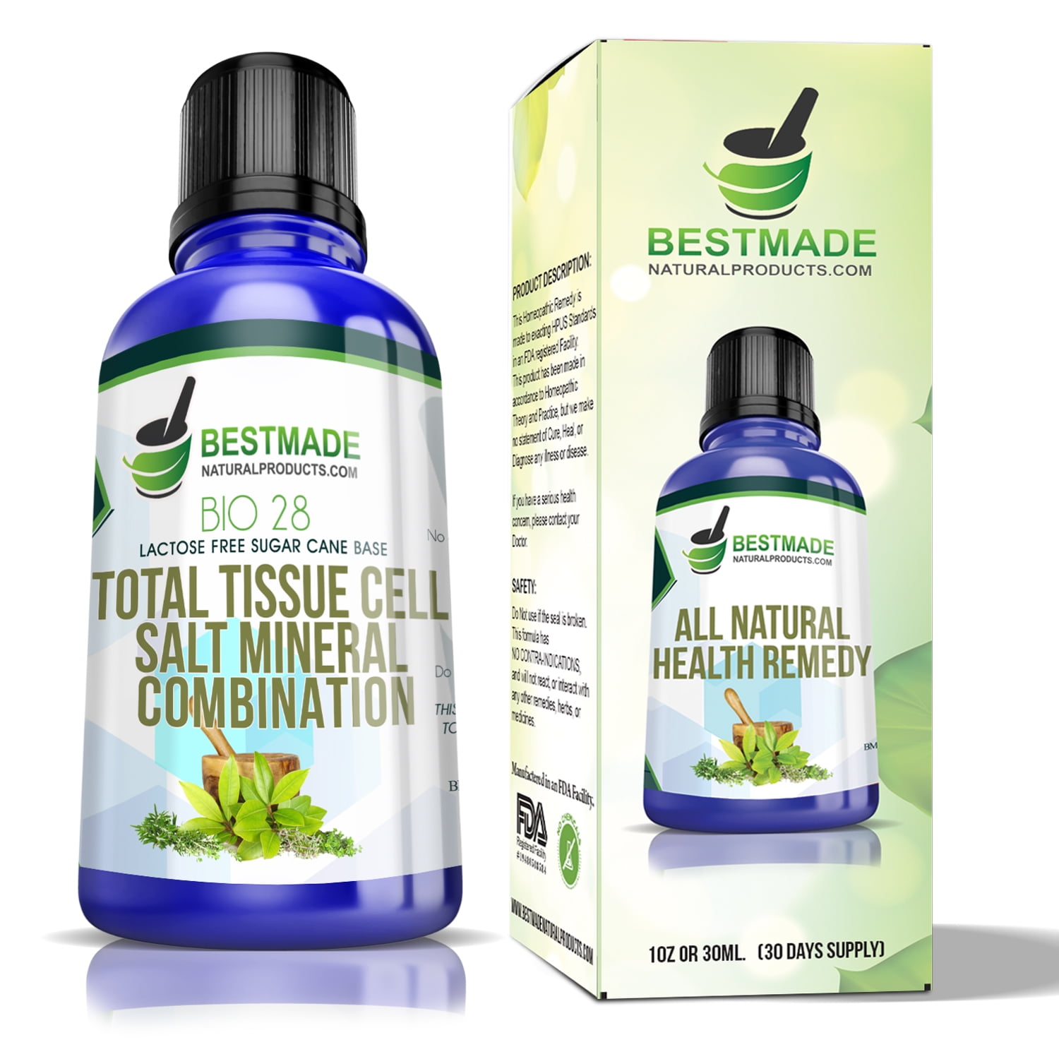 BestMade Natural Products Total Tissue Cell Salt Mineral Combination & Natural Mineral