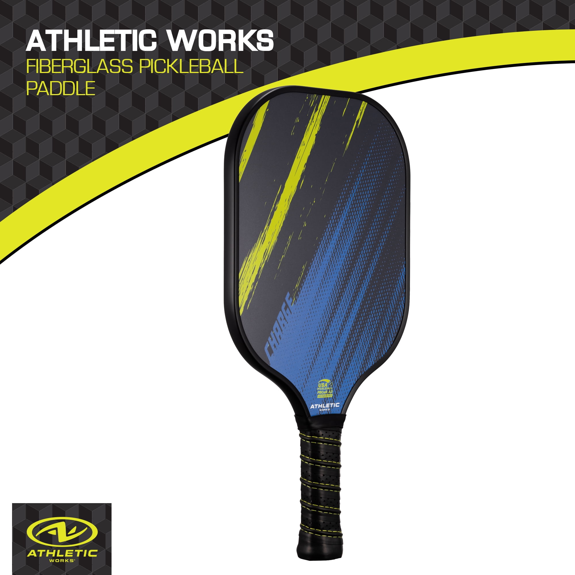 Athletic Works Charge Fiberglass Pickleball Paddle, Blue