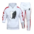 thumbnail image 2 of Sudadera con capucha y estampado de rayas para hombre, ropa deportiva informal para exteriores, gimnasio, chándal deportivo para correr, conjunto cálido para otoño e invierno 2024, 2 of 3