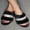 Black, variant on GERsome Womens Fuzzy Slides Faux Fur Slippers Open Toe Yoga Mat House Slippers Sandals With Arch Support For Indoor/Outdoor