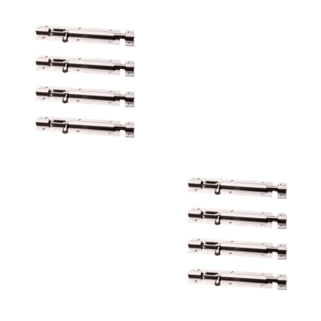 Justharion 4x Silver Stylish Door Upgrade Home Security With Easy Installation Sliding Door Lock Slide Screws Gate 5 inch 2Set