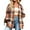 Orange, variant on Weardear Womens Plus Size Shacket Jacket Flannel Plaid Long Sleeve Button Down Shirts Casual Fall Blouses Tops