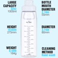 thumbnail image 4 of Botella de agua Edmyre Clear de plástico Tritan de 950 ml, sin BPA, 4 of 8