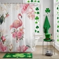 thumbnail image 5 of Shower Curtain, Pink Flamingo Flower Waterproof Shower Curtain Set with Hooks for Bathroom Showers,Stalls and Bathtubs,60x72In Farmhouse Animal Pastoral Flower, 5 of 9