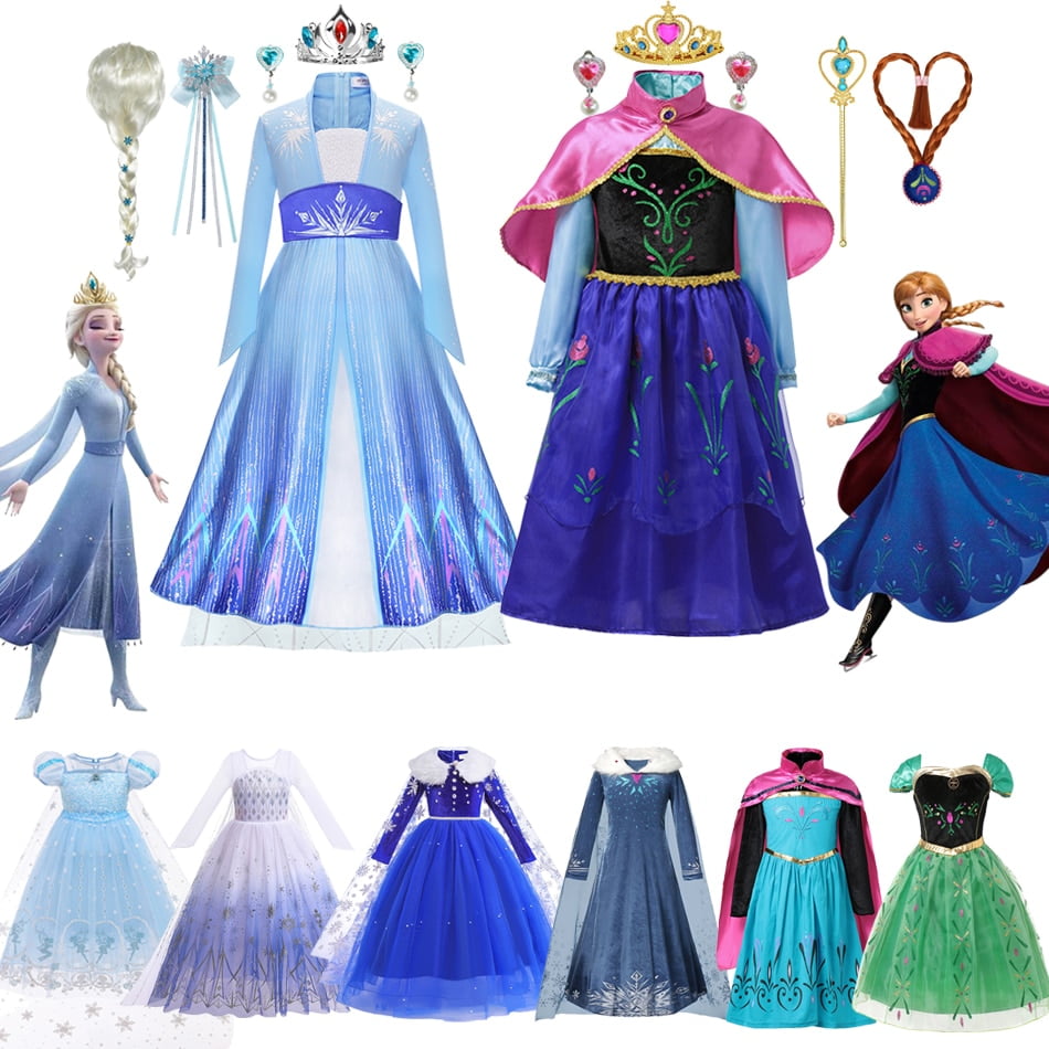 Déguisement Reine Des Neiges Robe De Couronnement Avec Cape - Lito Angels - Fille 7-8 Ans - Costume