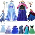 thumbnail image 2 of Disney Frozen 2 disfraz princesa vestido para niñas azul manga larga cumpleaños carnaval niños Cosplay Snow Queen Elsa Anna Clothing2T (Tag 100) Gao Jinjia LED, 2 of 2