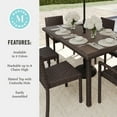 thumbnail image 6 of Martha Stewart 7-Piece Indoor-Outdoor Dining Set with 6 Stackable Dining Chairs and 60" Patio Table with Engineered Wood Top in Brown Rattan Wicker, 6 of 11
