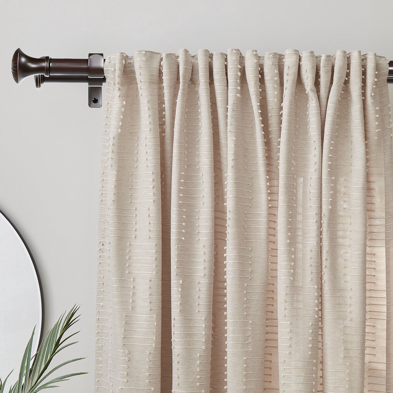 Ridicili 5/8" Telescoping Double Curtain Rods with Trumpet Finials, Bronze Gold, 84"-120", 5/8 Inches Front and 1/2 Inches Back Double Window Drapery Rod