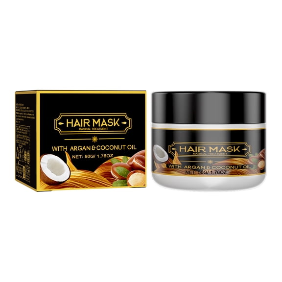 Alvantor Hair Mask with Argan & Coconut Oil for Dry, Damaged Hair - Smooth & Frizz Control, 1.76oz