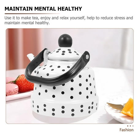 

Frcolor Vintage Enamel Tea Kettle Water Boiling Kettle Household Teapot Tea Kettle with Handle