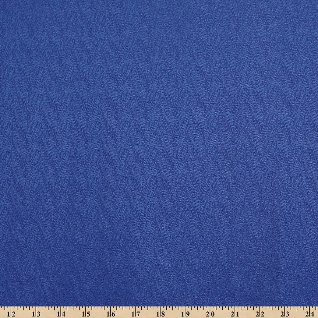 Striped Herringbone Shiny Polyester Stretch Lightweight Satin Jacquard Fabric By The Yard - For Sewing Apparel, Accessories, & Home Décor - Royal Blue (5 Yards)