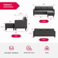 thumbnail image 3 of MUZZ Small Space Sectional Sofa – L-Shaped with Storage Ottoman & Movable Modules, Dark Grey Linen Living Room Couch, 3 of 7