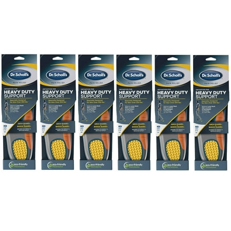 Dr. Scholls Pain Relief Orthotics For Heavy Duty Support For Men, Size 8-14, 1 Pair, 6 Pack