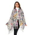 thumbnail image 3 of FORMRS Womens Scarf Winter Soft Long Big Warm Shawls Wrap Tassel Scarves, Purple Floral Pattern, 3 of 9