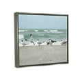 thumbnail image 3 of Stupell Industries Birds Gathering On Shore Rolling Ocean Waves Coastal Painting Gray Floater Framed Art Print Wall Art, 3 of 6