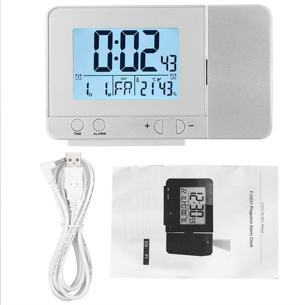 Reloj despertador de proyección Sincero LED multifuncional Plata
