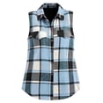 thumbnail image 4 of Mifsaly Women Vest Plaid Jackets Sleeveless Zip Up Flannel Jackets Collared Classic Lightweight Trendy Street Fall Clothing with Pockets, 4 of 7