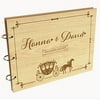 Darling Souvenir Personalized Engraved Laser Cut Wedding Guest Book Wooden Cover Sign-in Book Registry Guestbook Scrapbook-N7