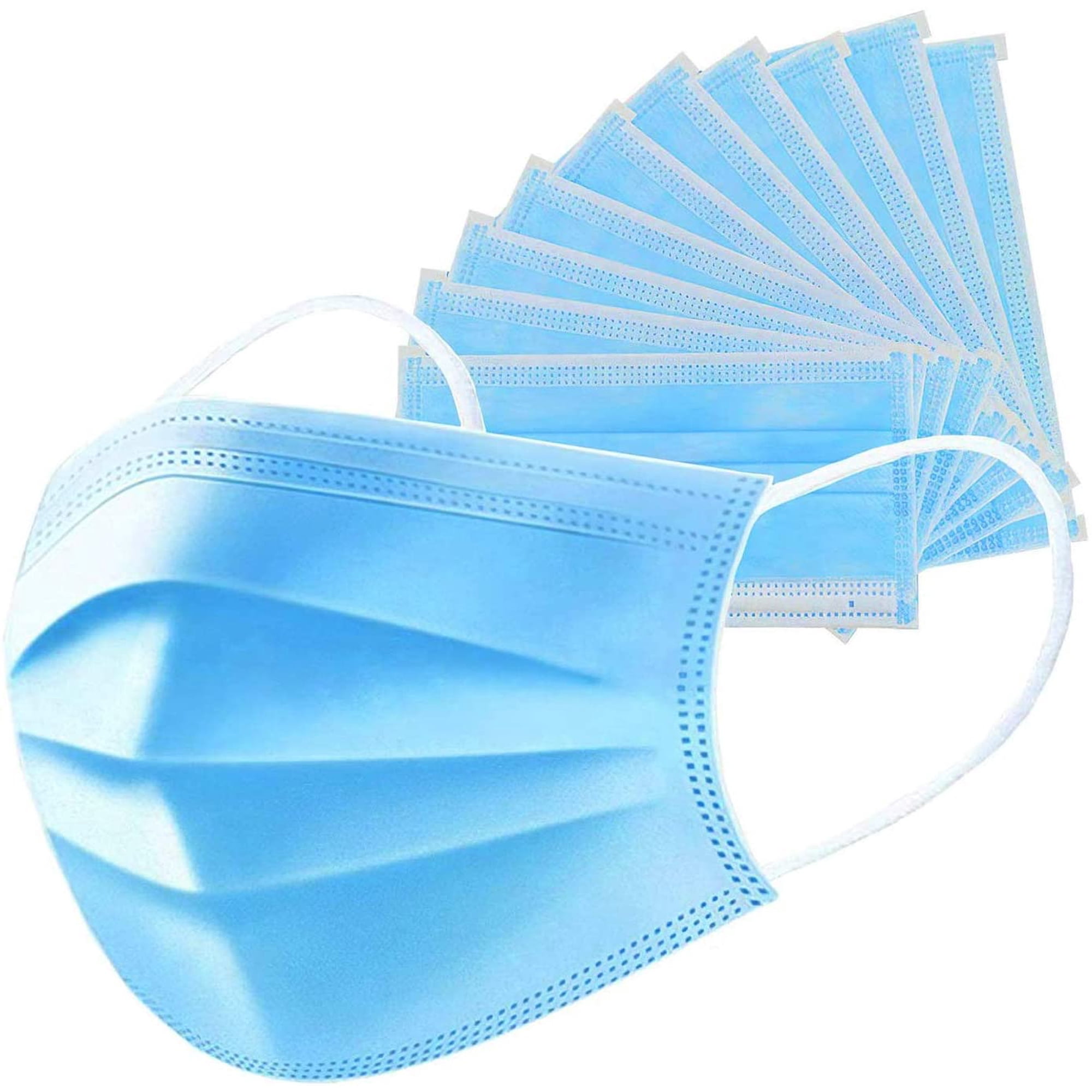 50 unit Disposable Face Masks 3 Ply Non-Woven Fabric Soft & Comfortable Safety Cover Guard against unseen airborne substances, Pollen, Smoke, Air Pollution with Free Resealable Bag
