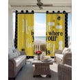 thumbnail image 4 of Yellow Bees Blackout Curtains, Light Blocking Print Window Curtains, Spring Summer Watercolor Honey Textured Thermal Insulated Window Drapes for Living Room Kitchen Cafe 2 Panels, 55"W x 39"L, 4 of 9
