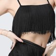 thumbnail image 3 of Conjunto De Falda De Verano Traje de falda corta con borlas de 2 piezas Traje de baile latino sin espalda para mujer (Negro L) Ygjytge para Mujer Negro T S, 3 of 9
