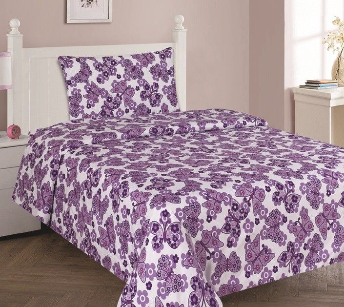 BUTTERFLY PURPLE Twin Size 3-Piece Kids Printed Microfiber ...