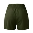 thumbnail image 3 of Vedolay Women's Summer High Elastic Waist Solid Color Fashion Shorts,Army Green L, 3 of 5