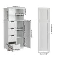 thumbnail image 3 of Ktaxon Bathroom Floor Cabinet with 4 Drawers 1 Cupboard & 2 Adjustable Shelves for Kitchen Living Room, White, 3 of 13
