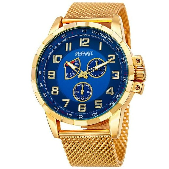 Men's Quartz Quartz Stainless Steel Mesh Gold-Tone Bracelet Watch